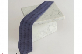 Mountain indigo silk tie